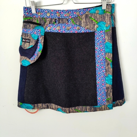 Moshiki Dresses & Skirts - Moshiki Reversible Adjustable Wrap Mini Skirt